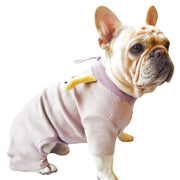 Soft Cotton Onesies Dog Stripes Adjustable Clothes Bulldog Purple - PIKAPIKA