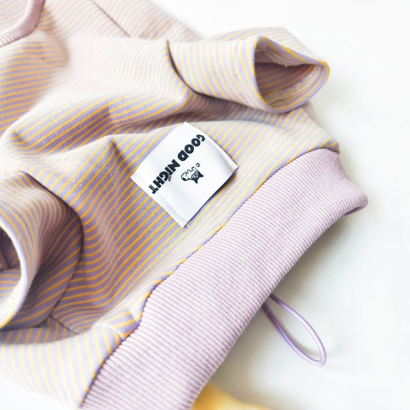 Soft Cotton Onesies Dog Stripes Adjustable Clothes Bulldog Purple - PIKAPIKA