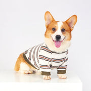 Soft Cotton Sweatshirts Corgi Dog Clothes Stripes - PIKAPIKA