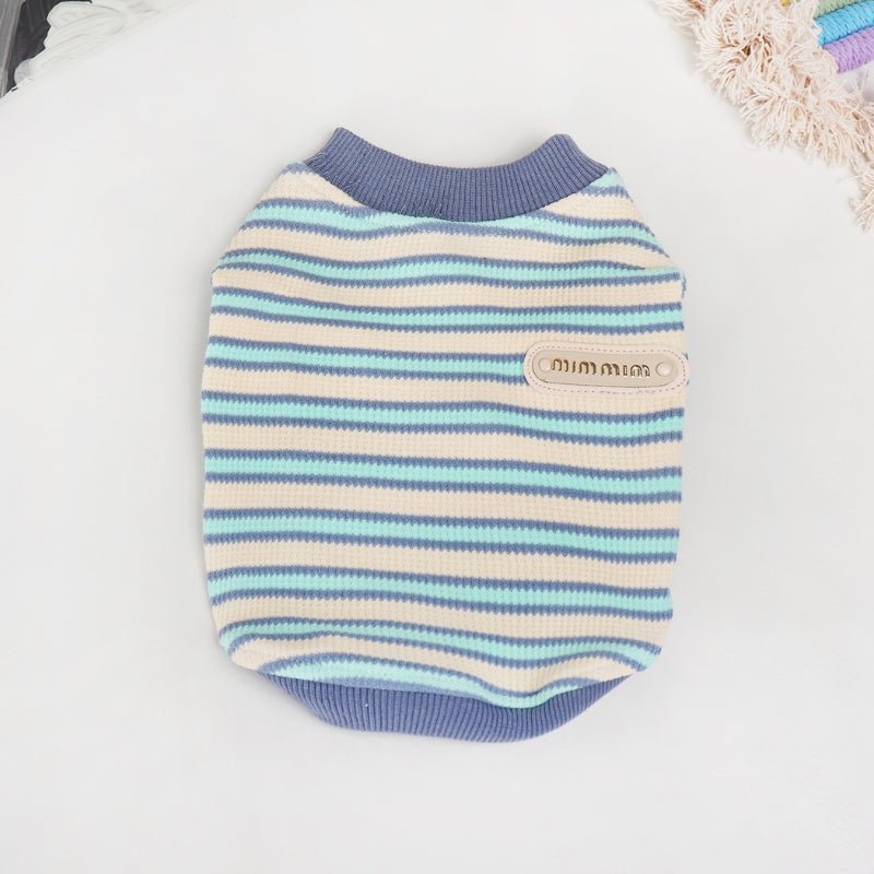 Soft Cotton Vest Corgi Stripes Dog Clothes Sleeveless - PIKAPIKA