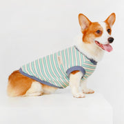 Soft Cotton Vest Corgi Stripes Dog Clothes Sleeveless - PIKAPIKA