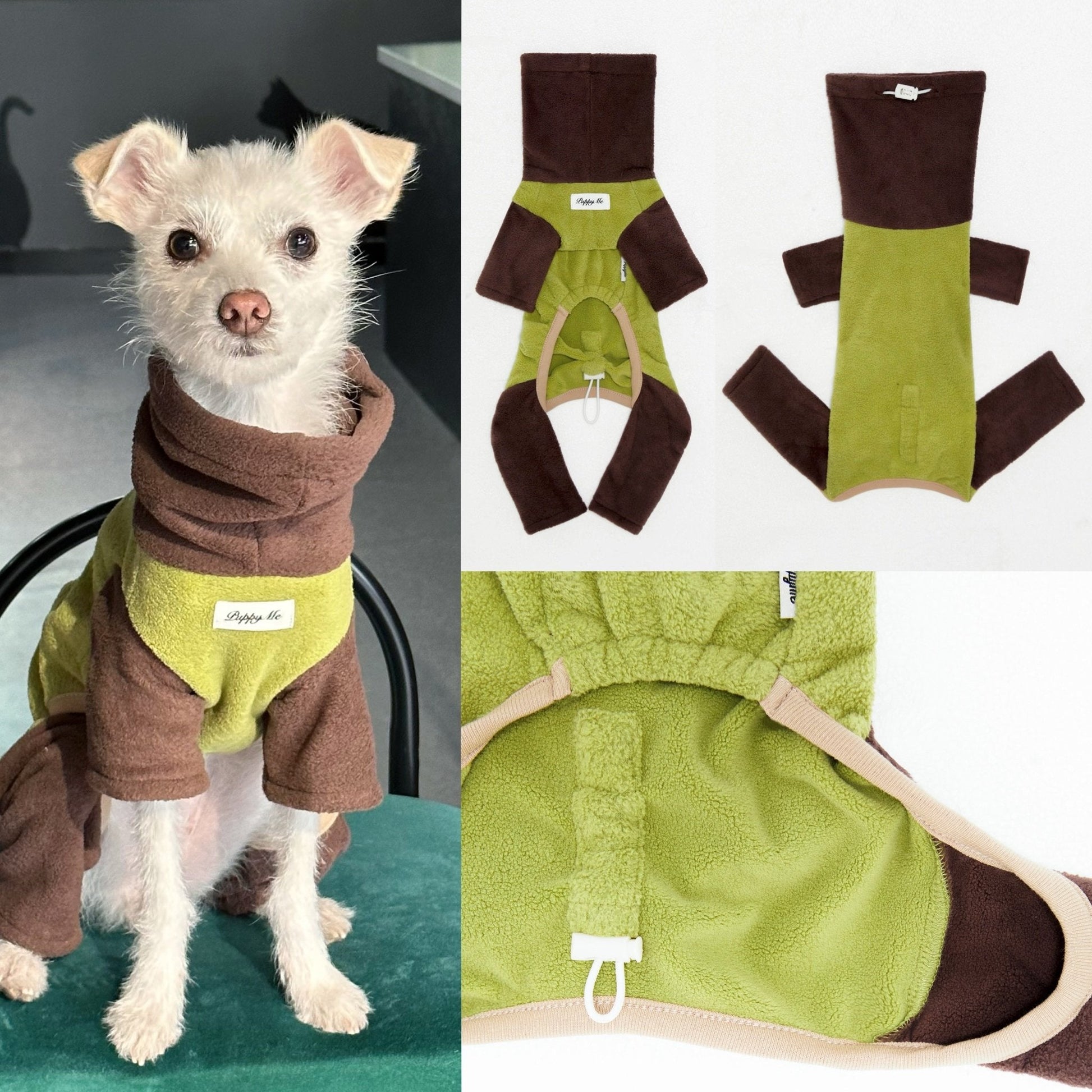 Soft Fleece Onesie Dog Turtleneck Warm 4 - Legs Clothes - PIKAPIKA