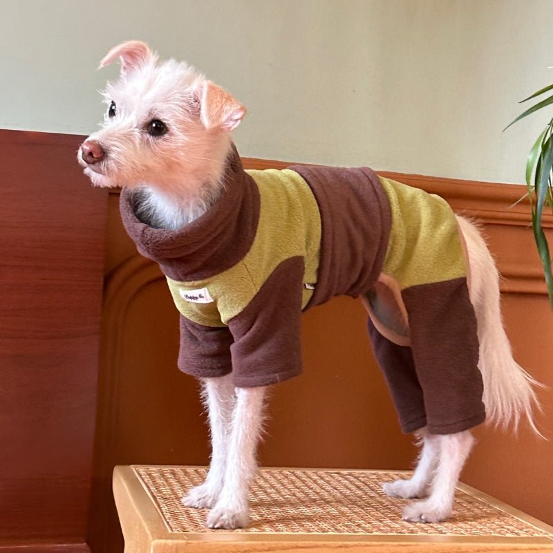 Soft Fleece Onesie Dog Turtleneck Warm 4 - Legs Clothes - PIKAPIKA