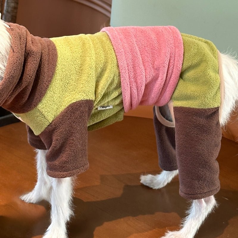 Soft Fleece Onesie Dog Turtleneck Warm 4 - Legs Clothes - PIKAPIKA