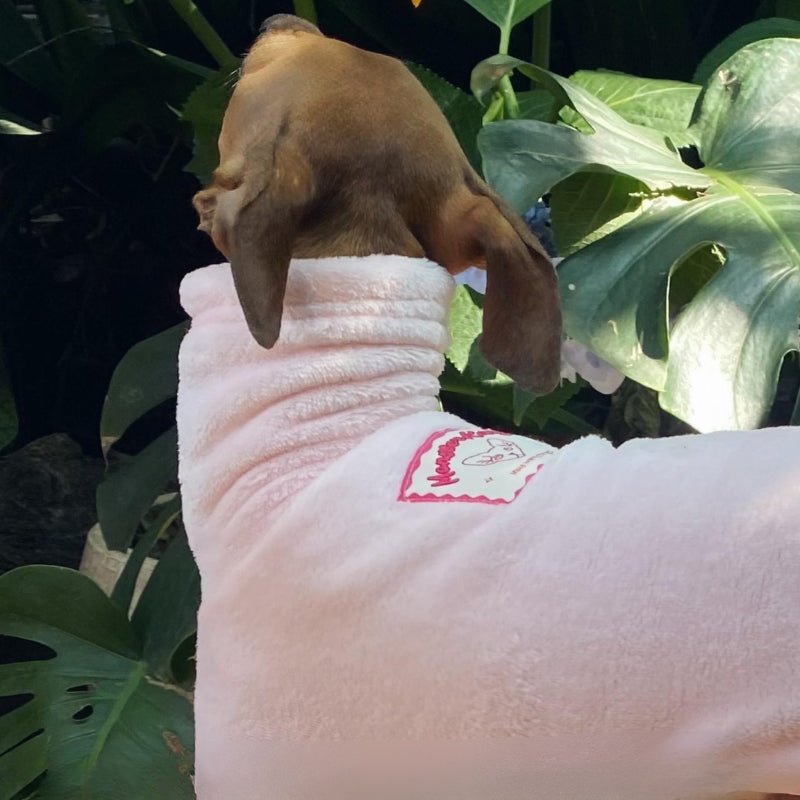 Soft Fleece Onesie for Italian Greyhound Whippet Warm Turtleneck Clothes Pink - PIKAPIKA