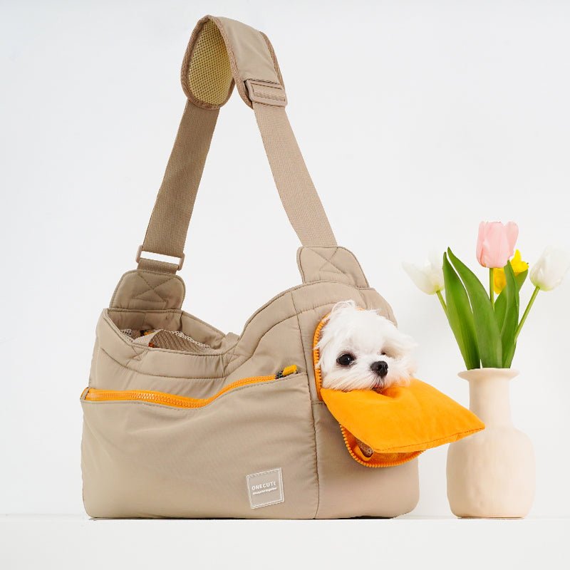 Soft Pet Carrier Outing Portable Bag Kahki - PIKAPIKA
