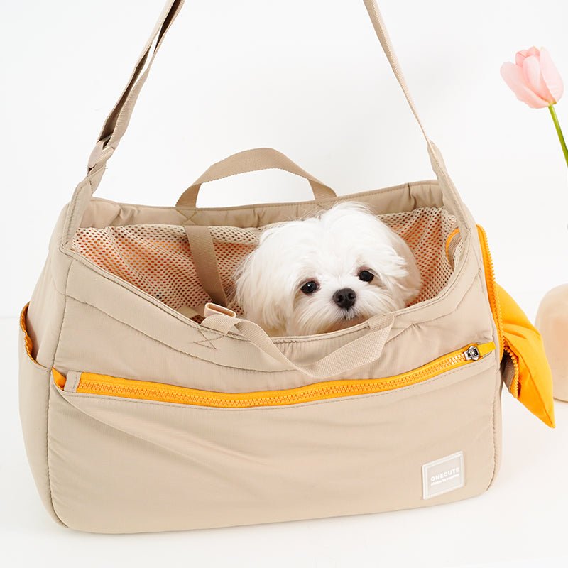 Soft Pet Carrier Outing Portable Bag Kahki - PIKAPIKA