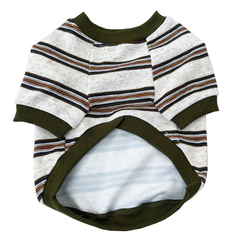 Soft Sweatshirt Light Fleece Dog Stripes Clothes Bulldog - PIKAPIKA