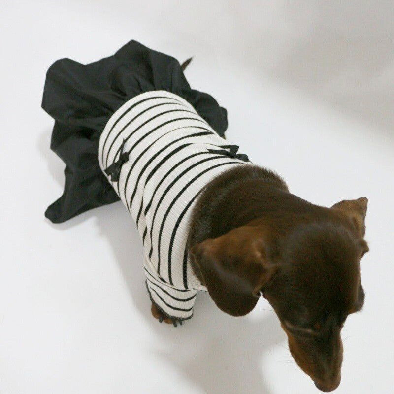Soft Thin T-shirt Dress Dachshund Dog Stripes Clothes - PIKAPIKA