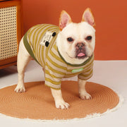 Soft Thin T-shirts Dog Stripes Clothes Bulldog Green - PIKAPIKA