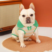 Soft Thin Vest Shirts Dog Stripes Sleeveless Clothes Bulldog - PIKAPIKA