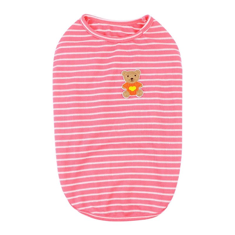 Soft Thin Vest T-shirts Corgi Stripes Clothes Sleeveless - PIKAPIKA