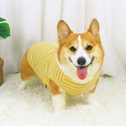 Soft Thin Vest T-shirts Corgi Stripes Clothes Sleeveless - PIKAPIKA