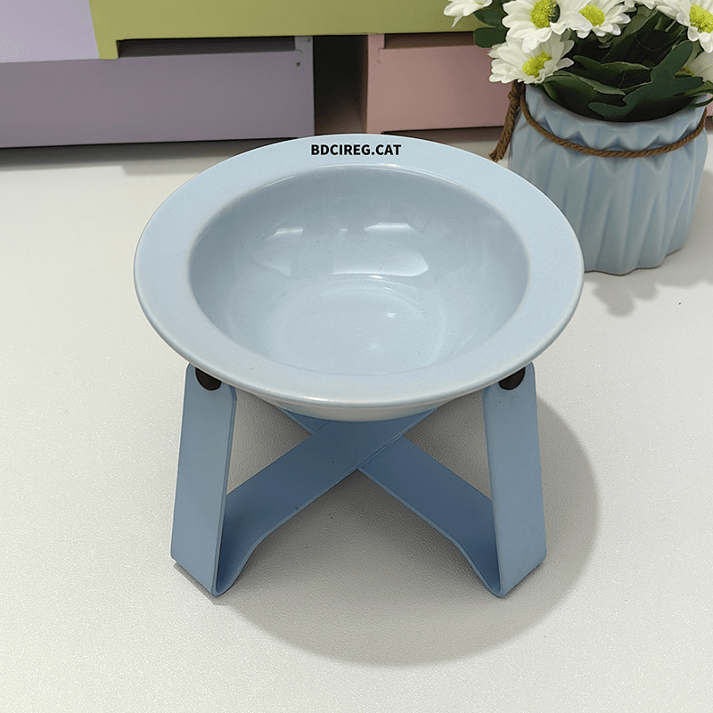 Stand Bowl Anti - Spill Ceramic Cat & Dog Feeder+Raised Stand+Bonus Spoon - PIKAPIKA