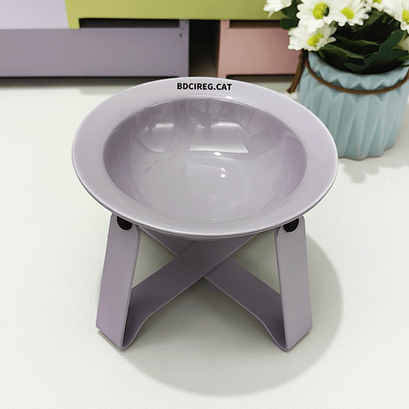 Stand Bowl Anti - Spill Ceramic Cat & Dog Feeder+Raised Stand+Bonus Spoon - PIKAPIKA