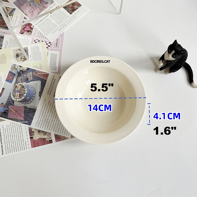 Stand Bowl Anti - Spill Ceramic Cat & Dog Feeder+Raised Stand+Bonus Spoon - PIKAPIKA