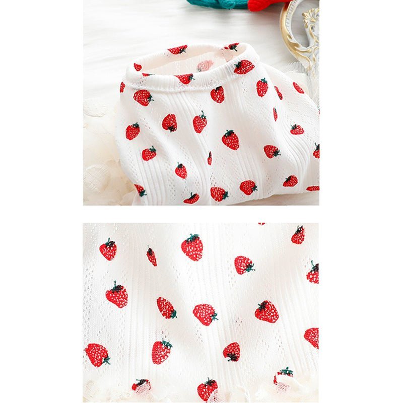 Strawberry Sleeveless Organza Cat Dress Cat Clothes - PIKAPIKA