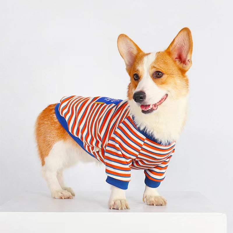 Stripe Shirt Corgi Dog Clothes - PIKAPIKA