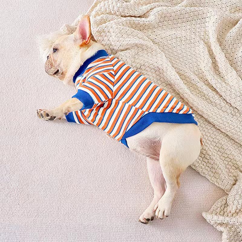 Stripe Shirt Sweatshirt Bulldog Dog Clothes - PIKAPIKA