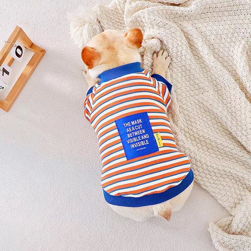 Stripe Shirt Sweatshirt Bulldog Dog Clothes - PIKAPIKA