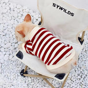 Stripe Shirts Sweatshirt Bulldog Dog Clothes - PIKAPIKA