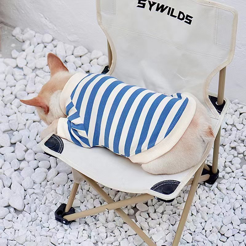 Stripe Shirts Sweatshirt Bulldog Dog Clothes - PIKAPIKA