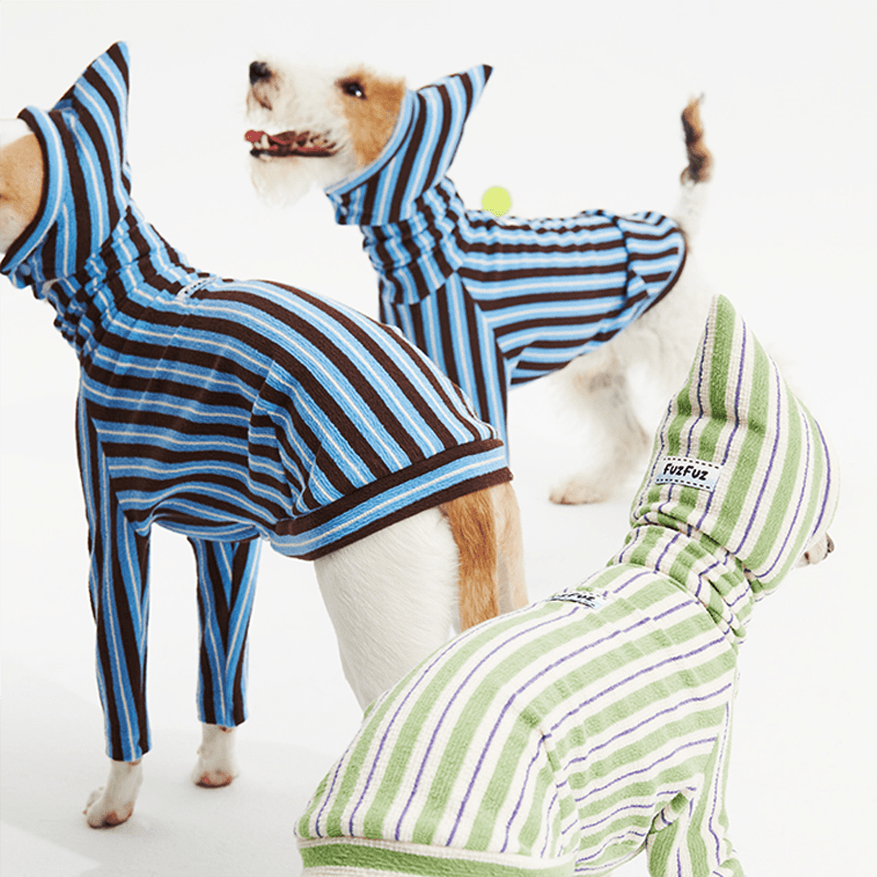 Stripe Shirts with Hat Dog Pajamas Italian Greyhound Clothes Blue - PIKAPIKA