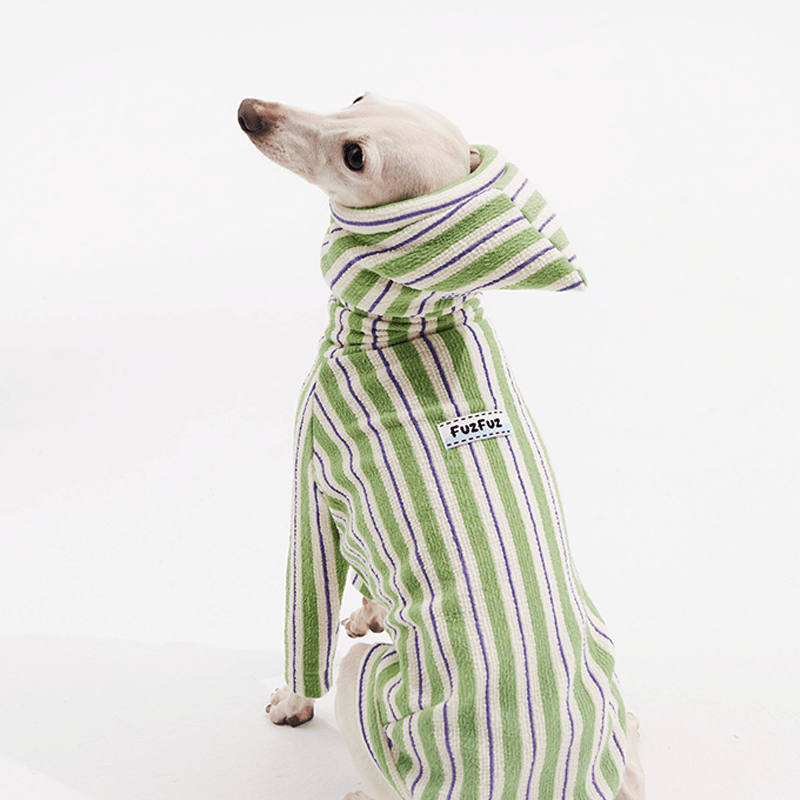 Stripe Shirts with Hat Dog Pajamas Italian Greyhound Clothes Green - PIKAPIKA