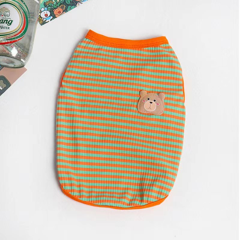 Stripe Sleeveless Tank Top Shirt Corgi Dog Clothes - PIKAPIKA