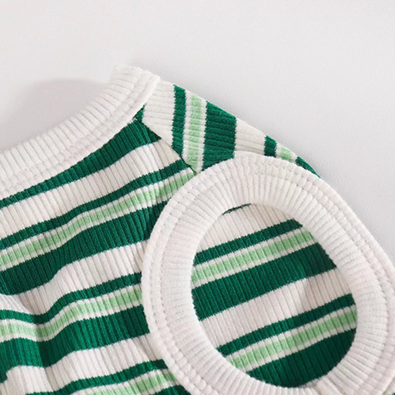 Stripe Sleeveless Tank Top T Shirt Bulldog Dog Clothes - PIKAPIKA