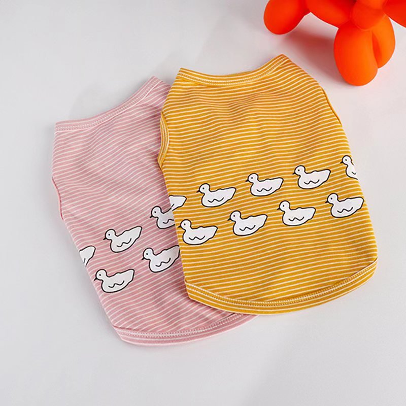 Stripe Sleeveless Tank Top T Shirt Bulldog Dog Clothes - PIKAPIKA