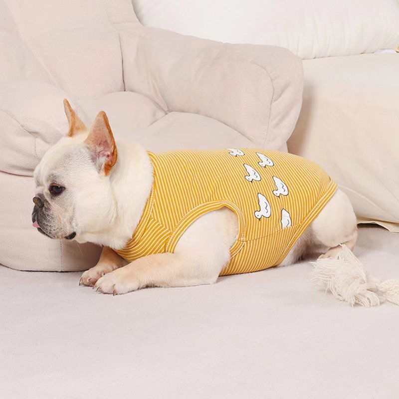 Stripe Sleeveless Tank Top T Shirt Bulldog Dog Clothes - PIKAPIKA