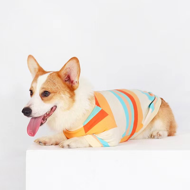 Stripe T-shirt Corgi Dog Clothes - PIKAPIKA