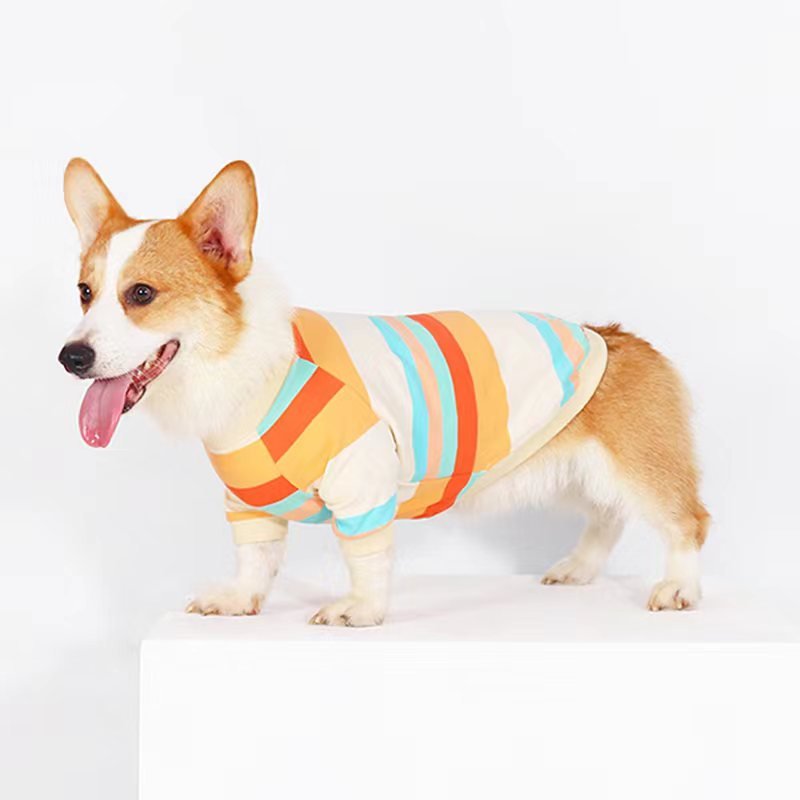Stripe T-shirt Corgi Dog Clothes - PIKAPIKA