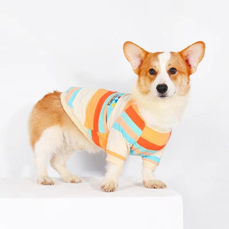 Stripe T-shirt Corgi Dog Clothes - PIKAPIKA