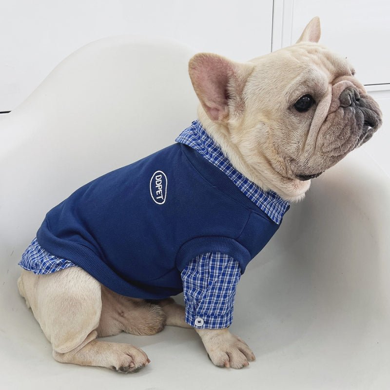 Stylish Shirts Dog Clothes Bulldog Blue - PIKAPIKA