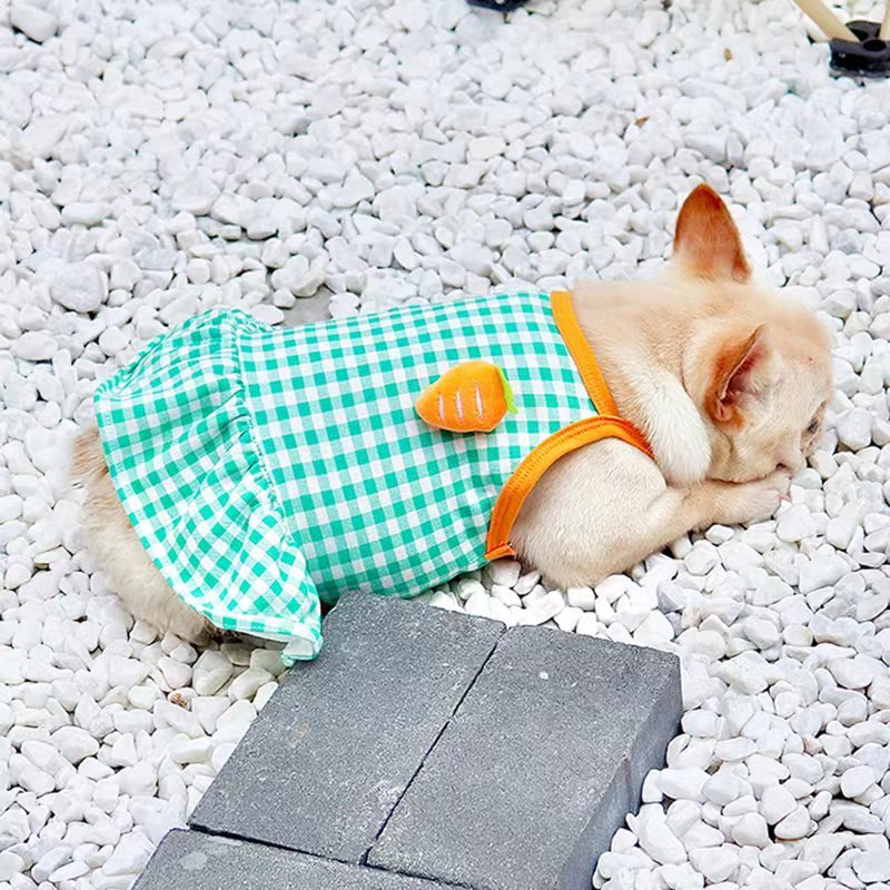 Tank Dress Summer Sleeveless Skirt Bulldog Dog Clothes - PIKAPIKA