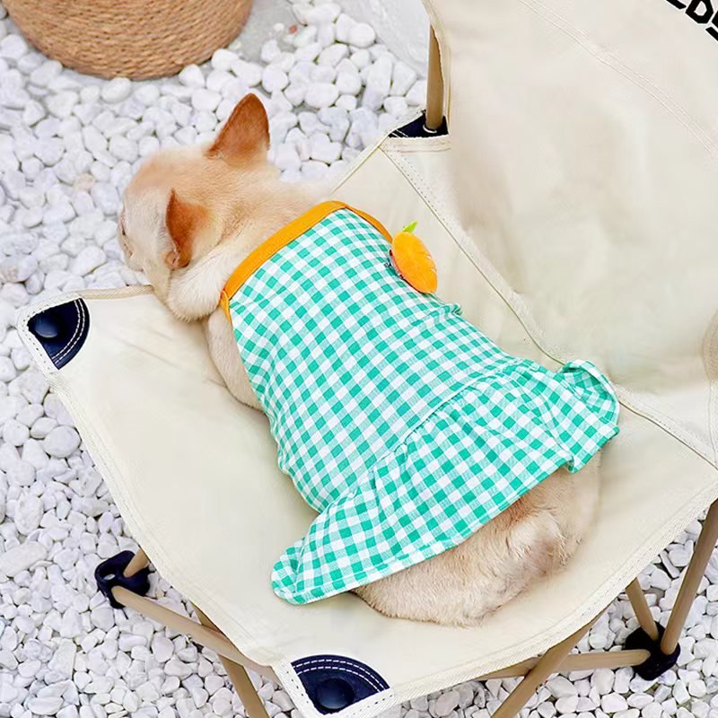 Tank Dress Summer Sleeveless Skirt Bulldog Dog Clothes - PIKAPIKA