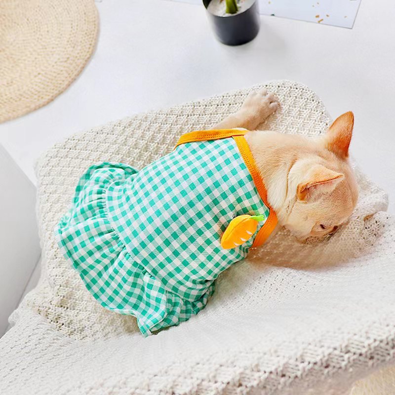 Tank Dress Summer Sleeveless Skirt Bulldog Dog Clothes - PIKAPIKA