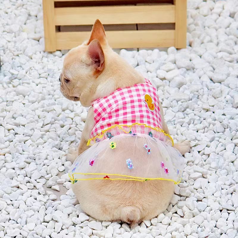 Tank Dress Summer Sleeveless Skirt Bulldog Dog Clothes - PIKAPIKA