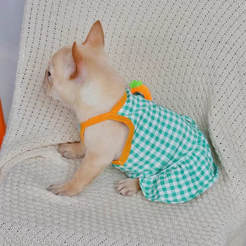 Tank Dress Summer Sleeveless Skirt Bulldog Dog Clothes - PIKAPIKA