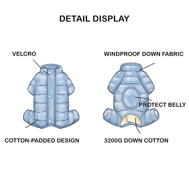 Thick Cotton Four - Leg Small Medium Dogs Clothes Warm Winter Outfit - PIKAPIKA