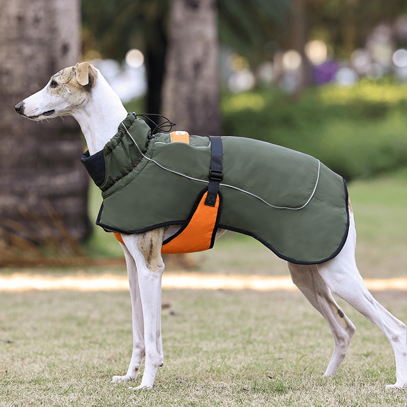 Thick Warm Whippet Dog Vests Windproof Outdoor Coat with Reflective Strips Pet Clothes - PIKAPIKA