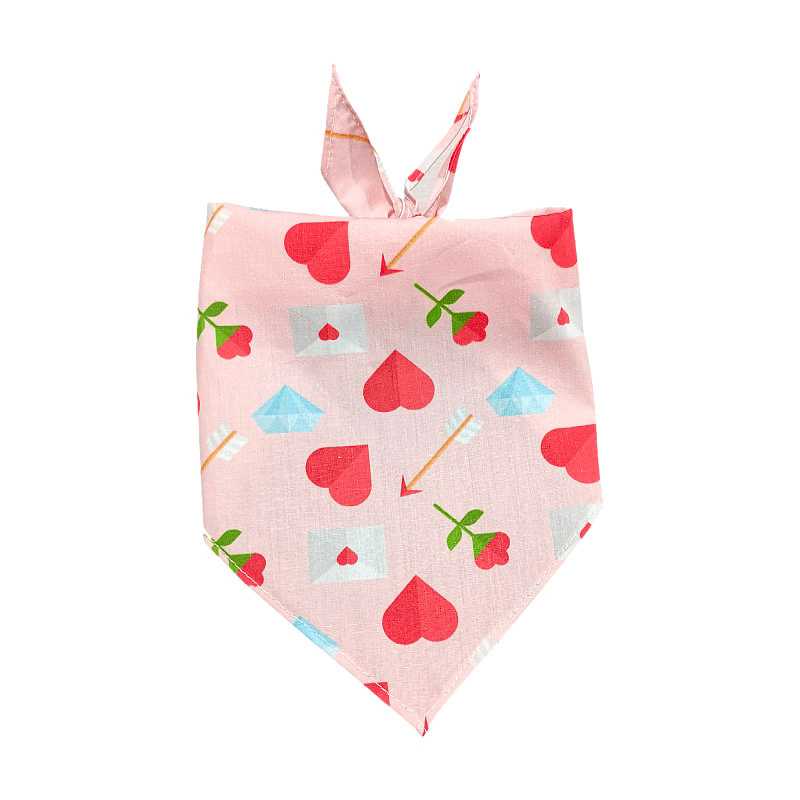 Valentine's Day Pet Bandana for Dogs Drool Bib for Cats Pet Scarf - PIKAPIKA