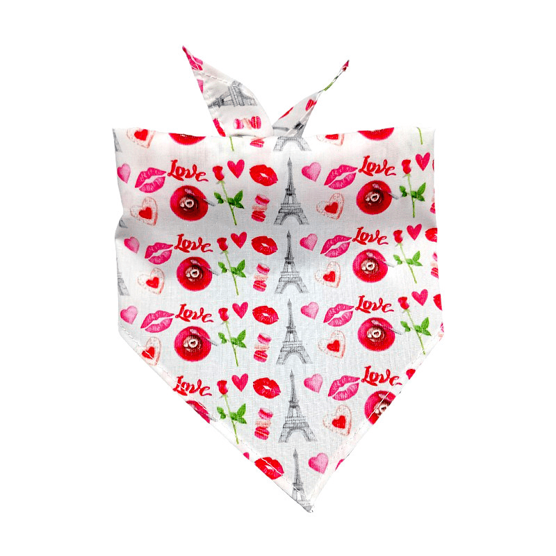 Valentine's Day Pet Bandana for Dogs Drool Bib for Cats Pet Scarf - PIKAPIKA
