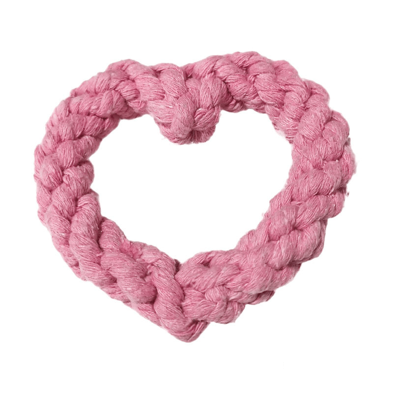 Valentine's Day Pet Gift - Dog Heart - shaped Cotton Rope Che - PIKAPIKA