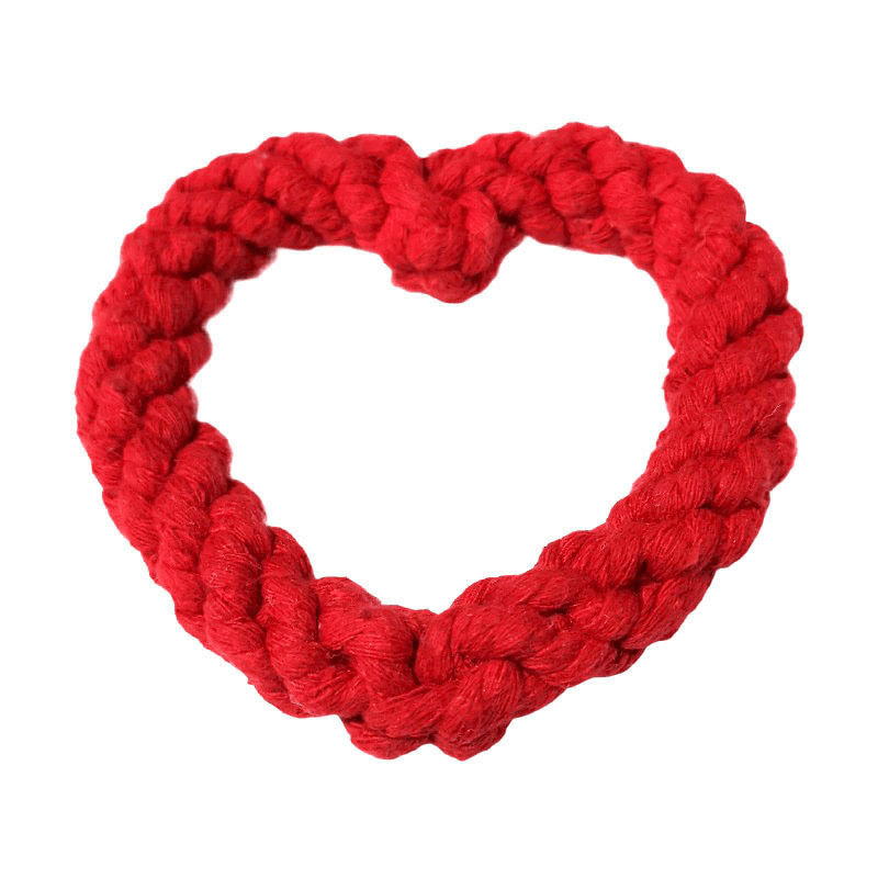 Valentine's Day Pet Gift - Dog Heart - shaped Cotton Rope Che - PIKAPIKA