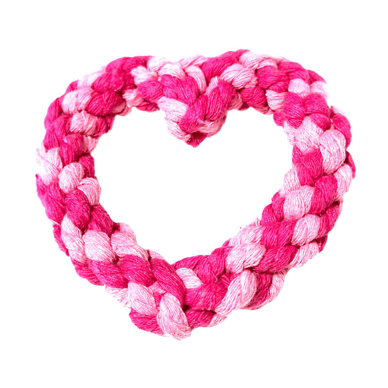 Valentine's Day Pet Gift - Dog Heart - shaped Cotton Rope Che - PIKAPIKA