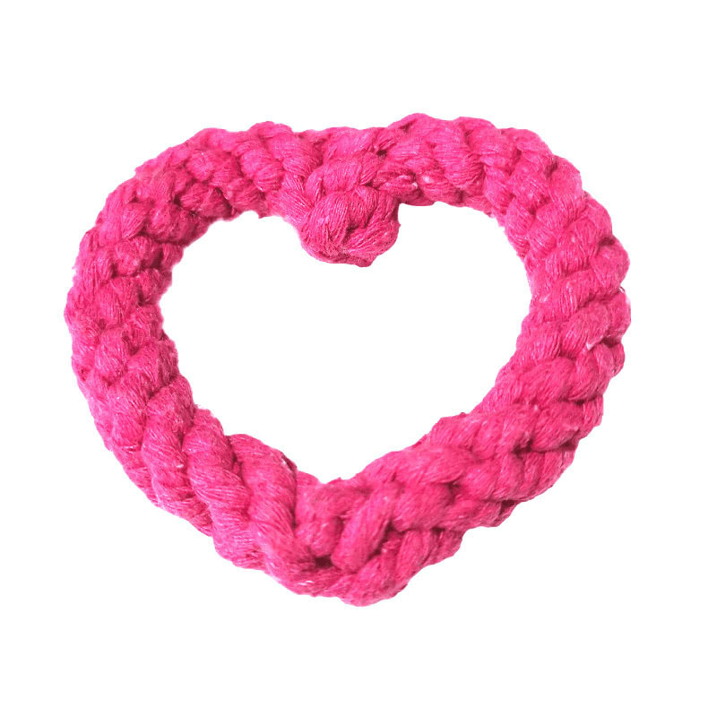 Valentine's Day Pet Gift - Dog Heart - shaped Cotton Rope Che - PIKAPIKA