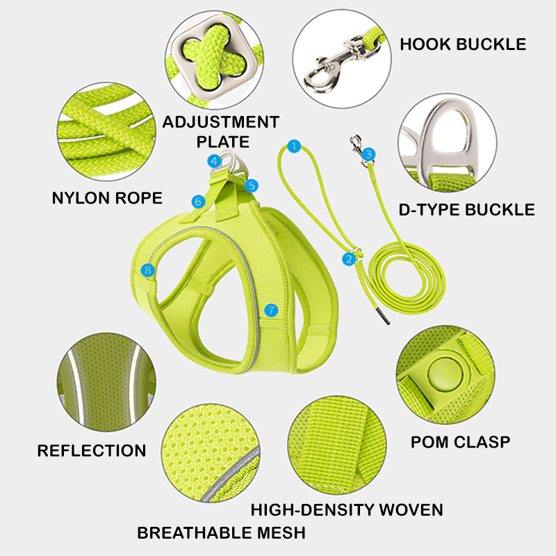 Vest Style Walking Harness Dog Leash Small Pet - PIKAPIKA